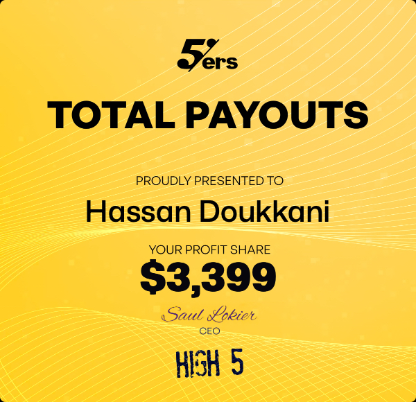 The5ers total payouts certificate, signed by CEO